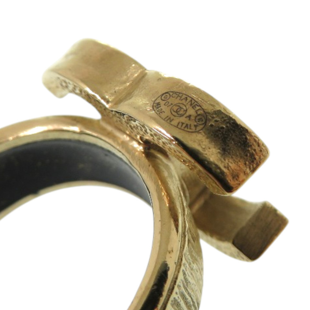 CHANEL Authentic Black Logo Ring - Picture 6 of 7